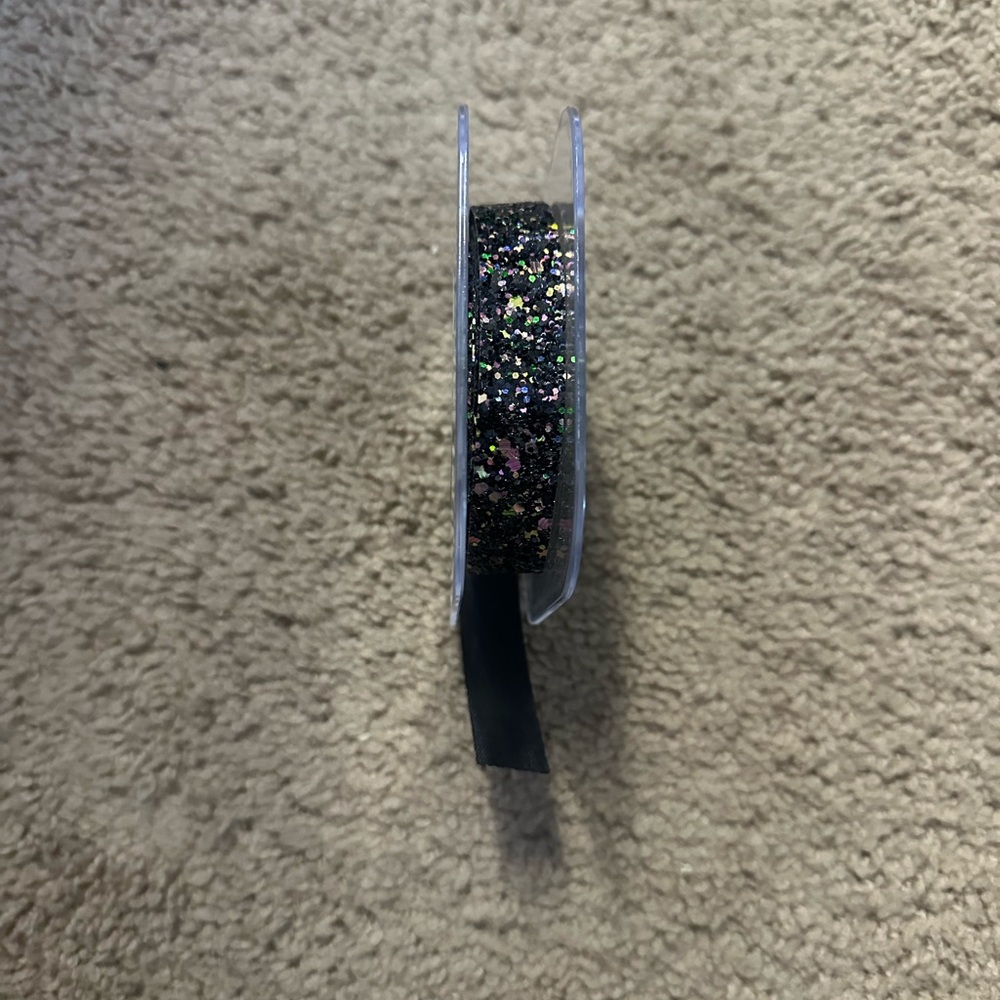 Paper Source Black Multi Glitter Ribbon - Picture 2 of 3